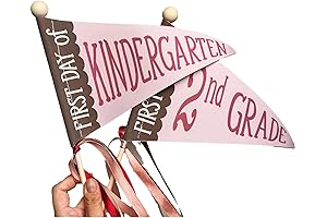 First Day of School Pennant Flag with Ribbons 2024 Back to School Flag