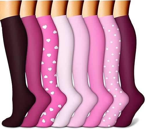 Miniatura 154 de CHARMKING Compression Socks for Women & Men Circulation (8 Pairs) 15-20 mmHg is Best Support for Athletic Running,Cycling
