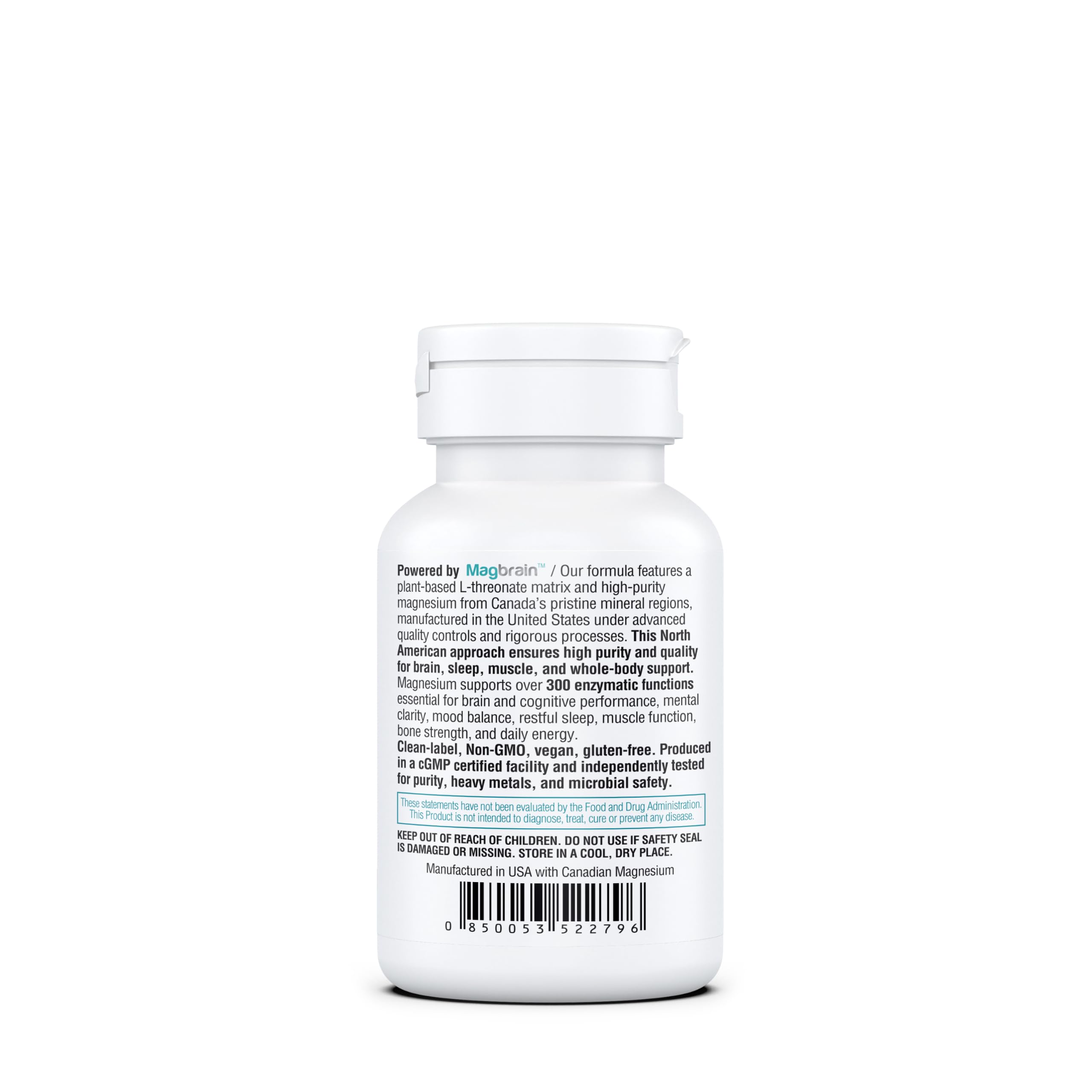 Magnesium L-Threonate Plant-Based 3 in 1 Powered by Magbrain® Magnesium L-Threonate Plant-Based | Magnesium Bisglycinate & Magnesium Malate | Up to 420 mg Elemental Magnesium | 60 Vegan Capsules. — Amazon image 14
