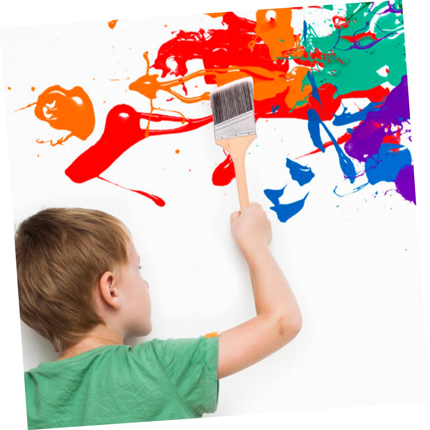 4 Stück Pinselset mit Holzgriff und Chemiefasern Praktisch und Geeignet für Ölgemälde und Aquarellmalerei Malwerkzeug für Kinder und Erwachsene