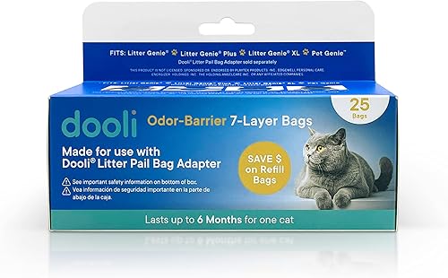 Recambios de cubo de arena para gatos, se adapta a Litter Genie & Plus, rollo de 25 bolsas