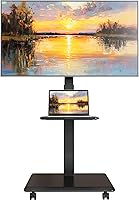 ECOTINY Rolling TV Stand for 32-75 Inch TVs up to 110 lbs - Height Adjustable with Tilt Swivel Leveling, Steel Base & Hidden Cable Management
