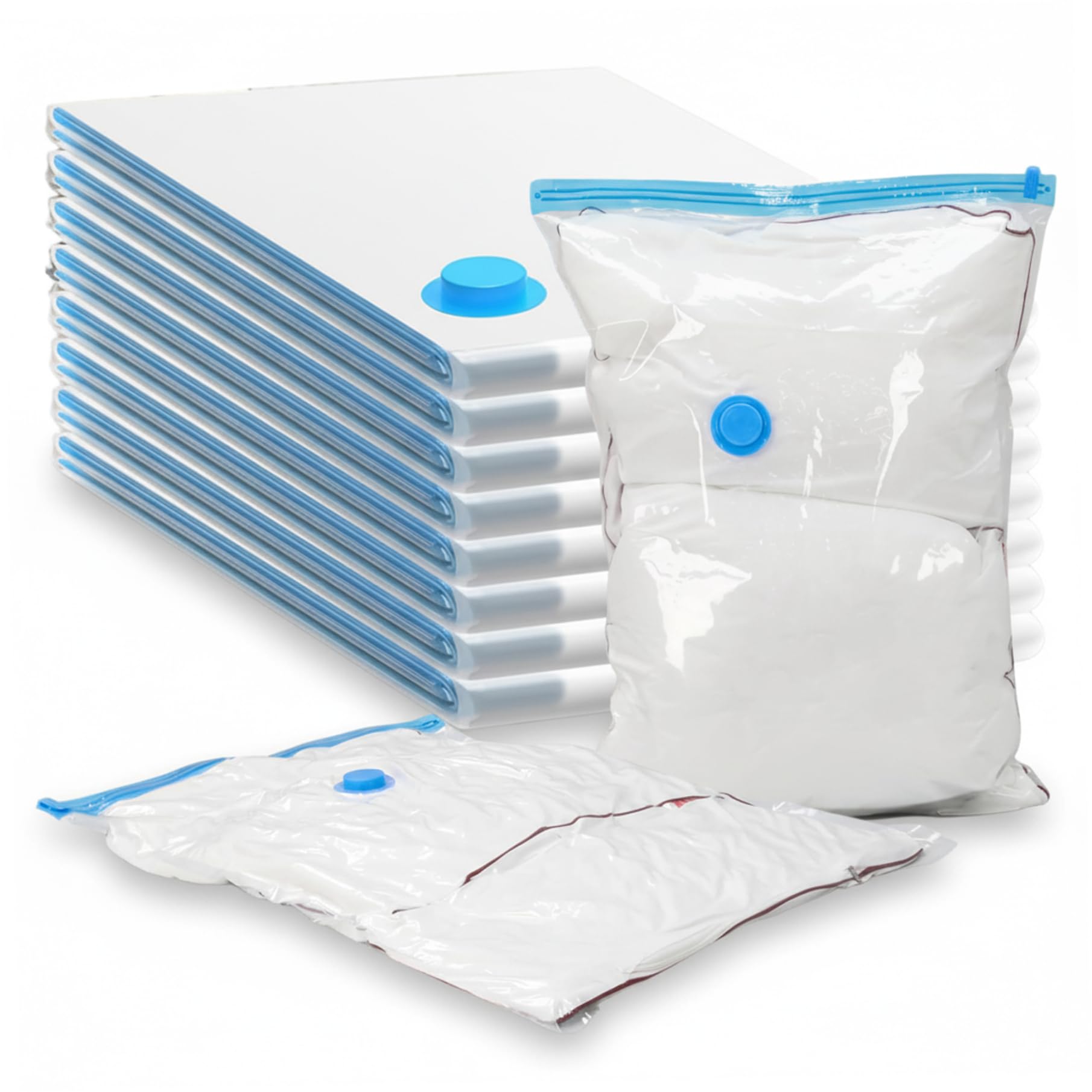 Bolsas de almacenamiento al vacío ropa de cama viaje y mudanza juego de 8 bolsas transparentes