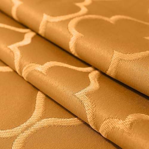 Miniatura 7 de Mantel rectangular de tela de damasco ámbar, resistente al agua y sin arrugas, para cocina, comedor, mesa (rectangularoblongo, 60 x 84 pulgadas (6-8