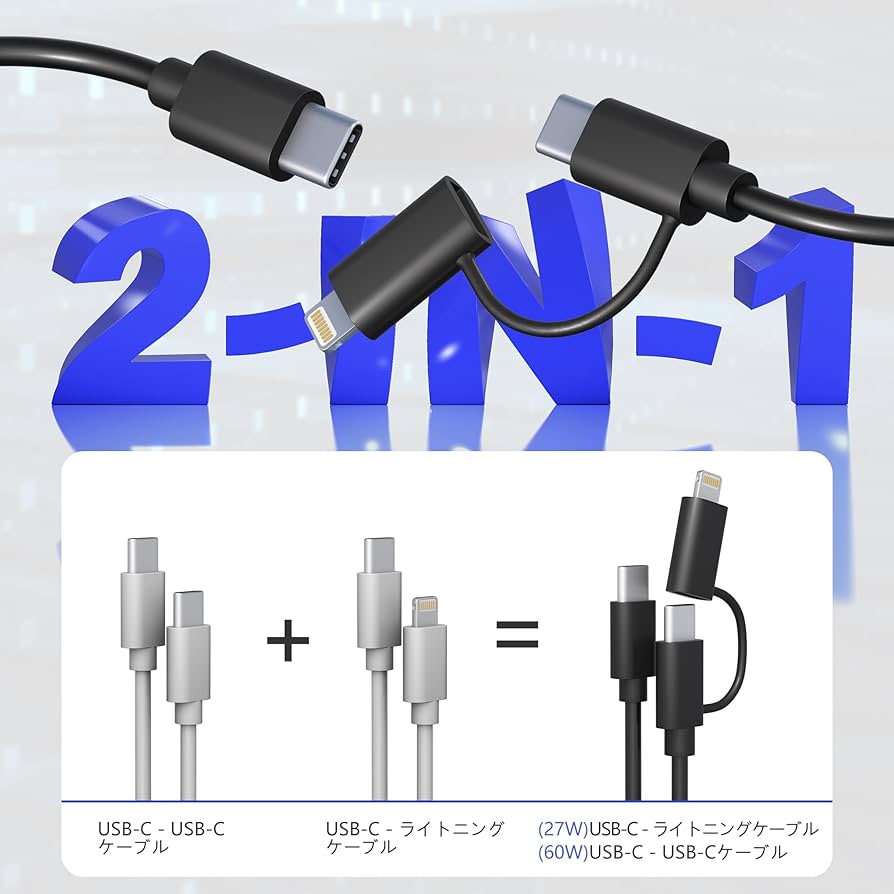 タイプC toタイプC 2m 50本 iPhone15 WEIMALL ケーブル 2本セット Type-C to iPhone15 充電ケーブル