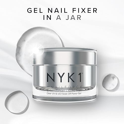 Miniatura 8 de NYK1 NAIL FORCE Builder Gel de uñas con capa superior y base, paquete de esmalte UV y LED, PowerGel ExtendaNail Increíble gel fortalecedor de uñas