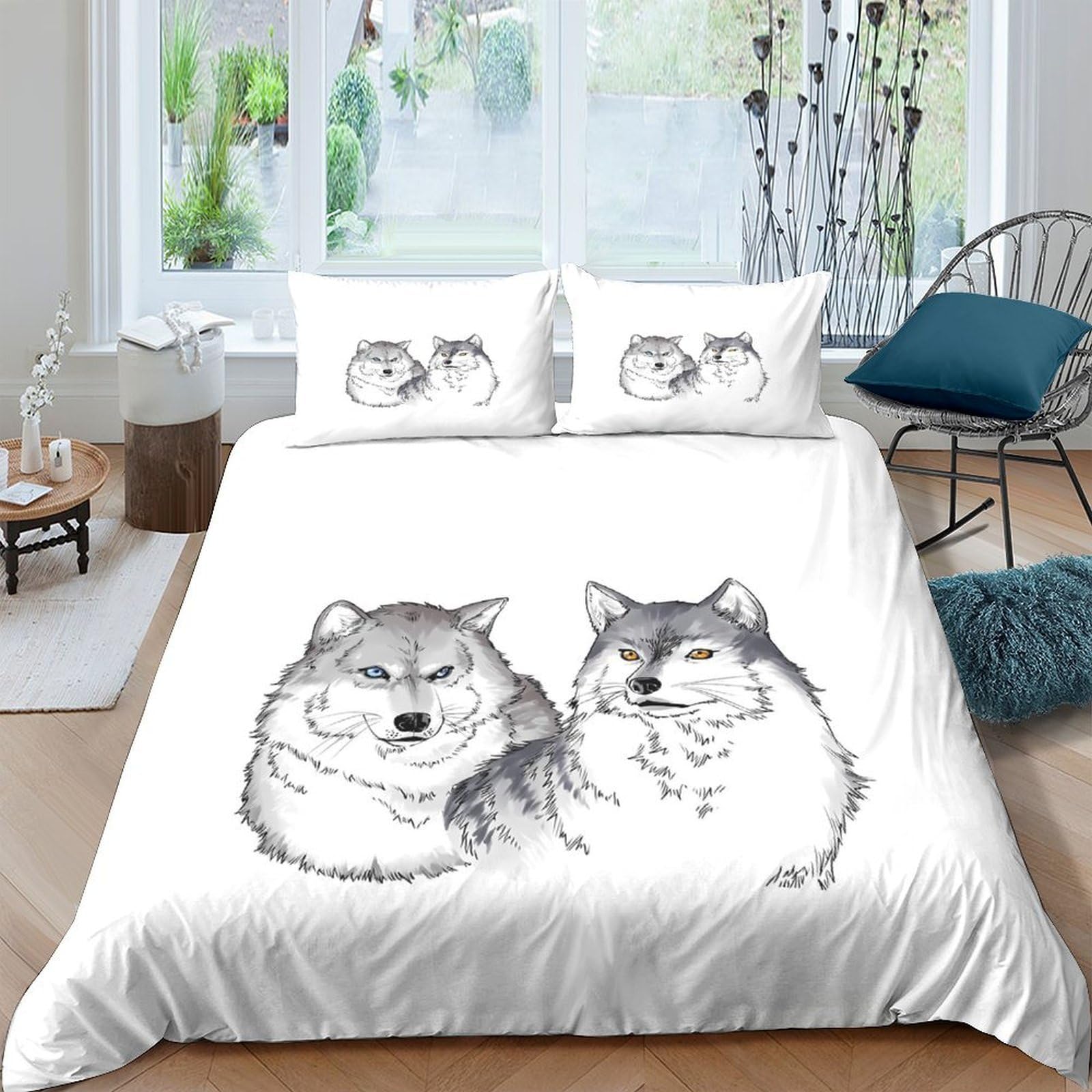Ctjqhvkz Style-10 3D Printed Husky Dog Fitted Sheet Microfiber Soft Bedroom Decor Animal Cartoon Bed Cover For Home Guest Room Single（135X200cm）