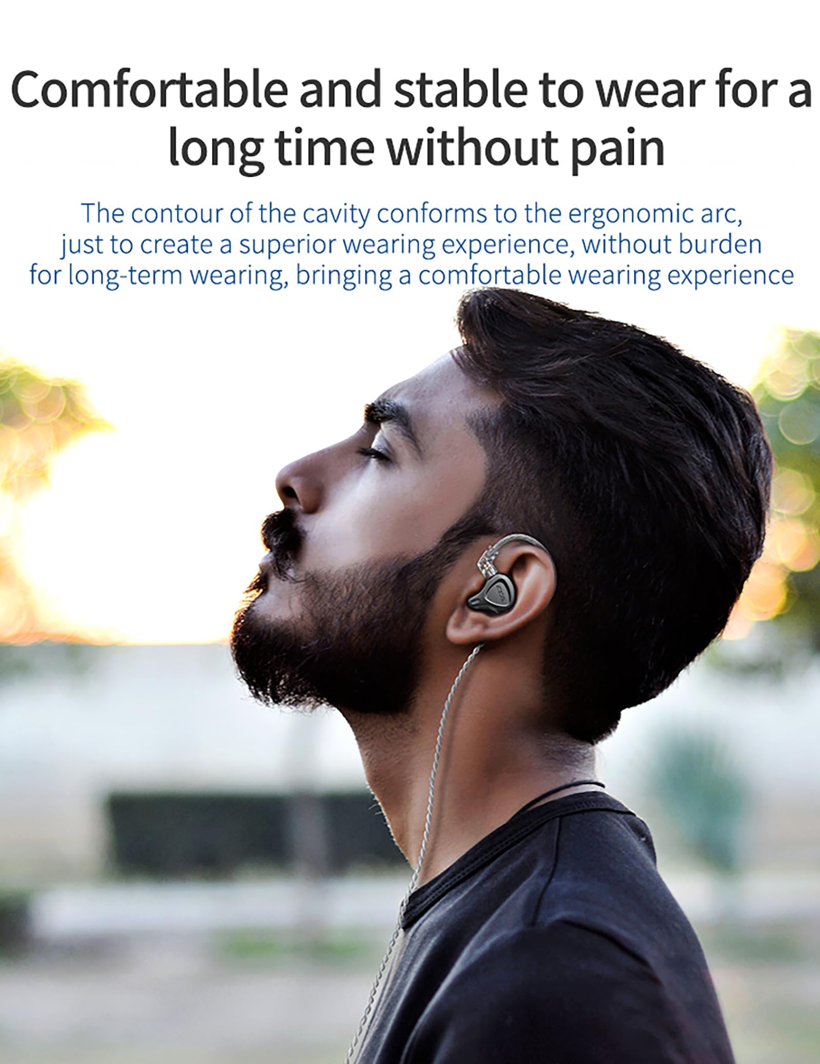 CCA CSN IEM In-Ear-Kopfhörer, 1DD 1BA CCA In-Ear-Kopfhörer, CSN Hörer, Schlagzeuger, Musiker, Stereo-Headset mit abnehmbarem C-Pin-Kabel für Kirche (mit Mikrofon, blau)
