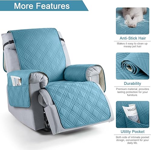 Miniatura 218 de TAOCOCO Funda para silla reclinable 100% impermeable, fundas antideslizantes para silla reclinable con bolsillo, protector de muebles lavable
