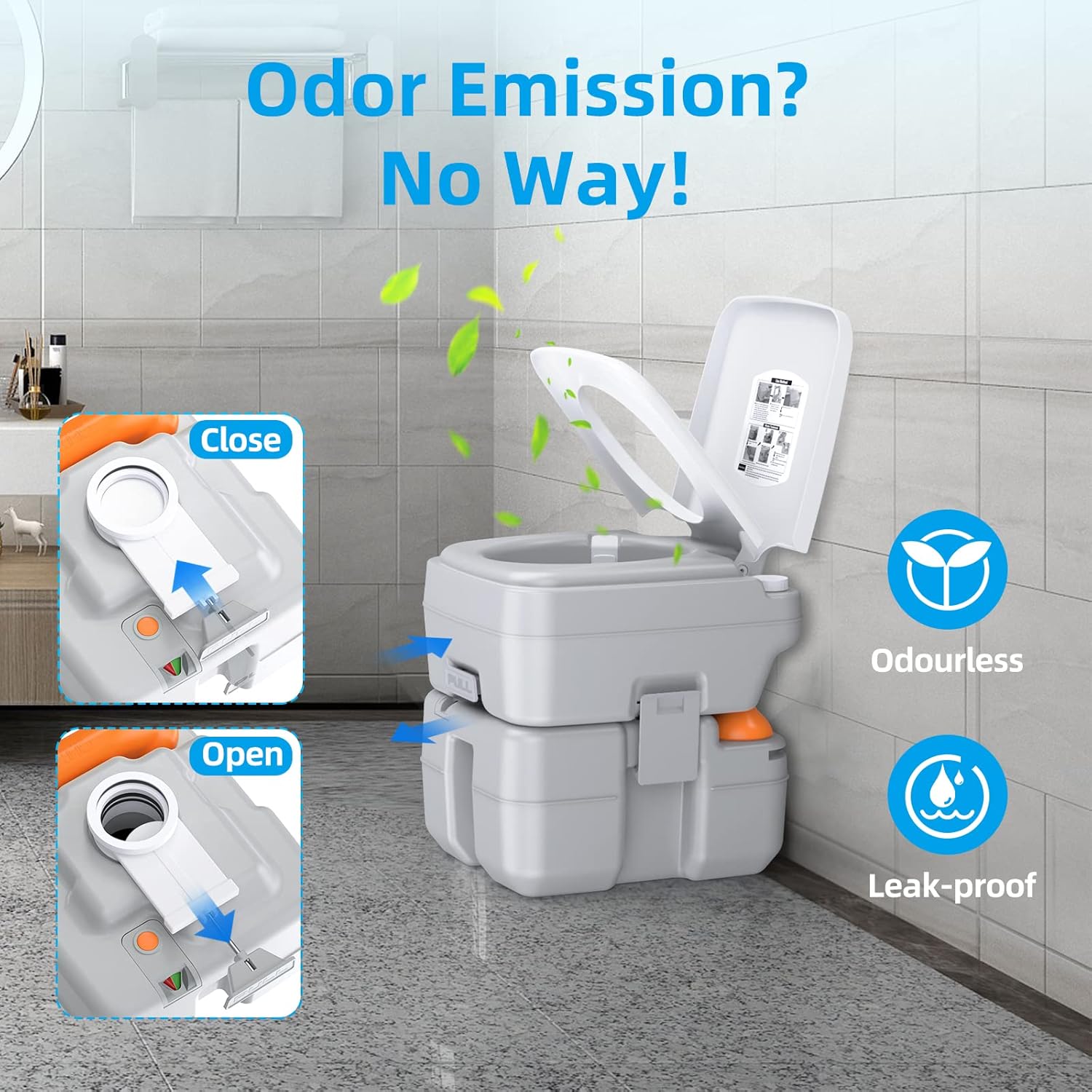 Buy KAIZONPOT Portable Toilet for Camping, 5.3 Gallon Camping Porta