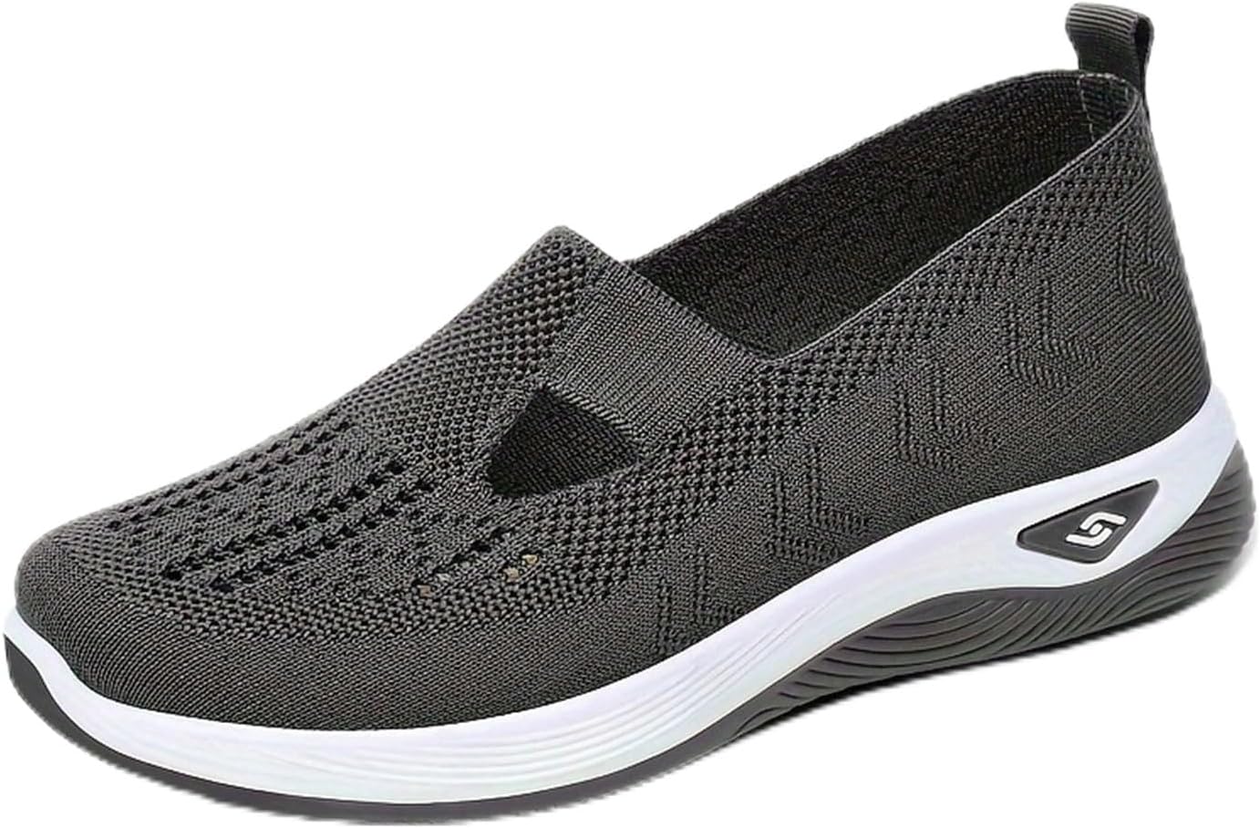 EURO JOY Orthopedic Walking Shoes for Women,2025 New Orthowalkway Womens Shoes,Woven Orthopedic Breathable Walking Sneaker Non-Slip Arch Support Slip on Shoes