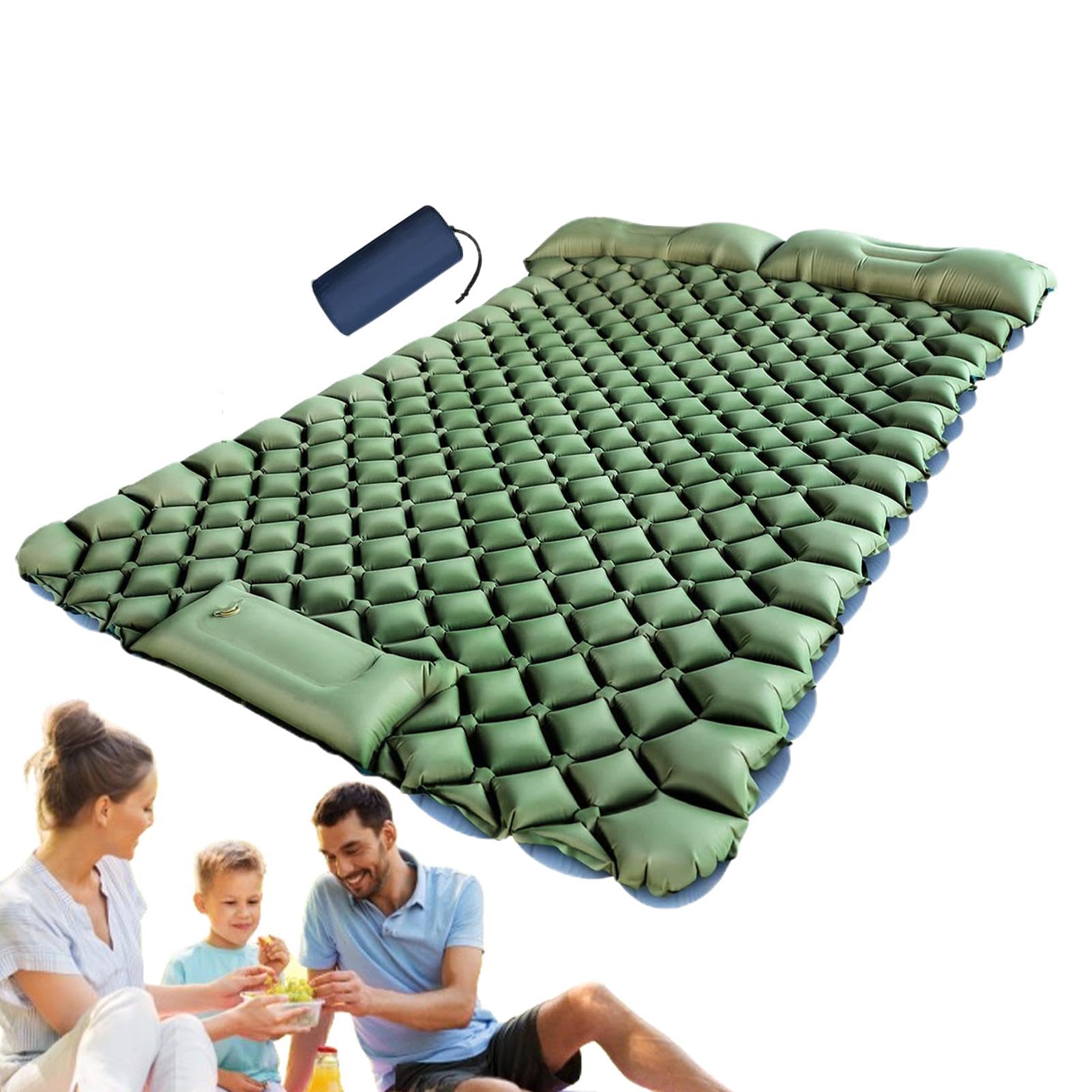 Colchón de Aire para Acampar, colchoneta Inflable para | Colchón para con Almohada - Bomba de pie incorporada, colchón para mochileros, Caminatas, Viajes, Tienda de