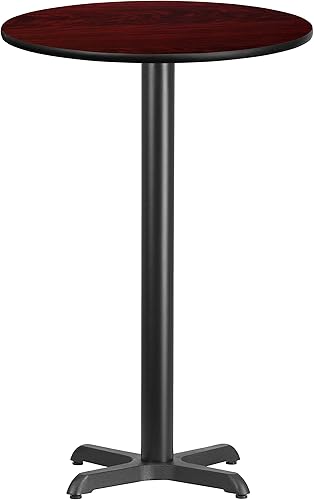 Miniatura 8 de Flash Furniture Stiles - Mesa redonda laminada negra de 24 pulgadas con base de mesa de altura de barra de 22 x 22 pulgadas Negro