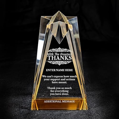 Miniatura 48 de Premio de agradecimiento personalizado grabado con láser, diseño grabado con láser, agradecimiento, añade tu propio texto, incluye caja de regalo