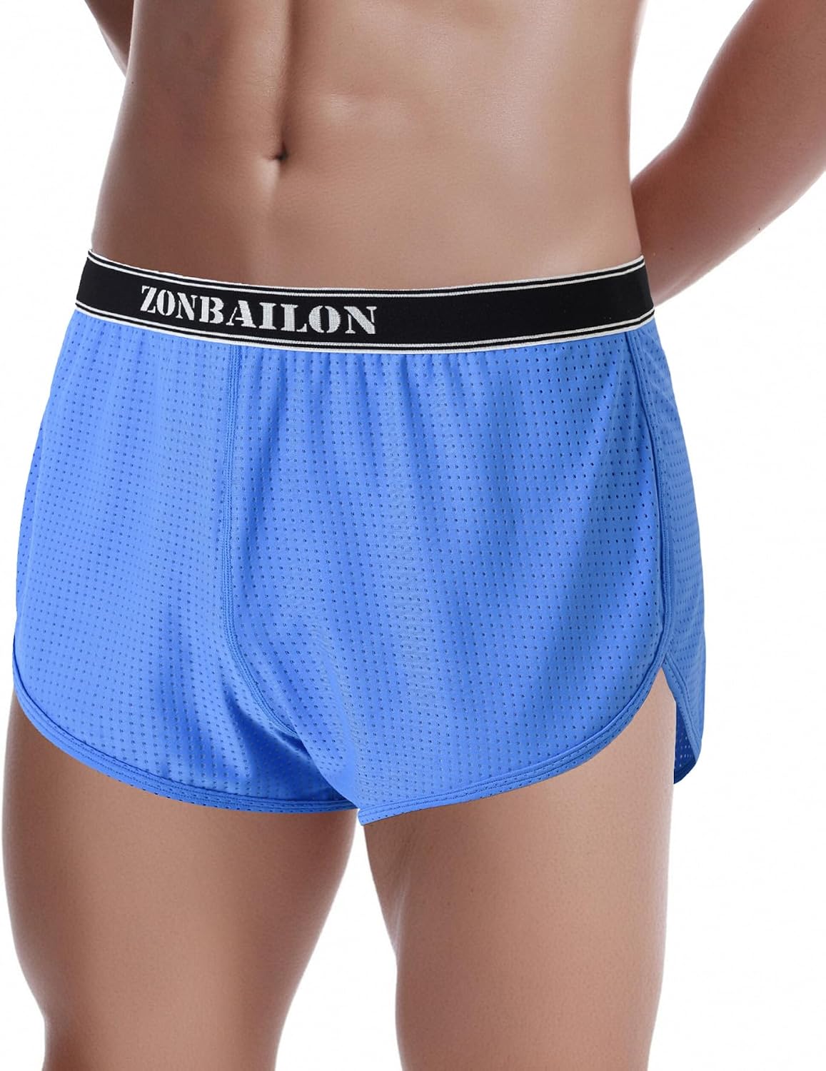 ZONBAILON Men's Sexy Large Split Side Boxer Shorts Fit Casual Running Boxers Mesh Breathable Underwears Athletic Trunks