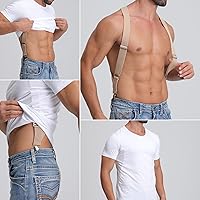 Vista 2 de Tirantes elásticos con clip en la espalda en X para hombre, 2 clips para uso formal e informal