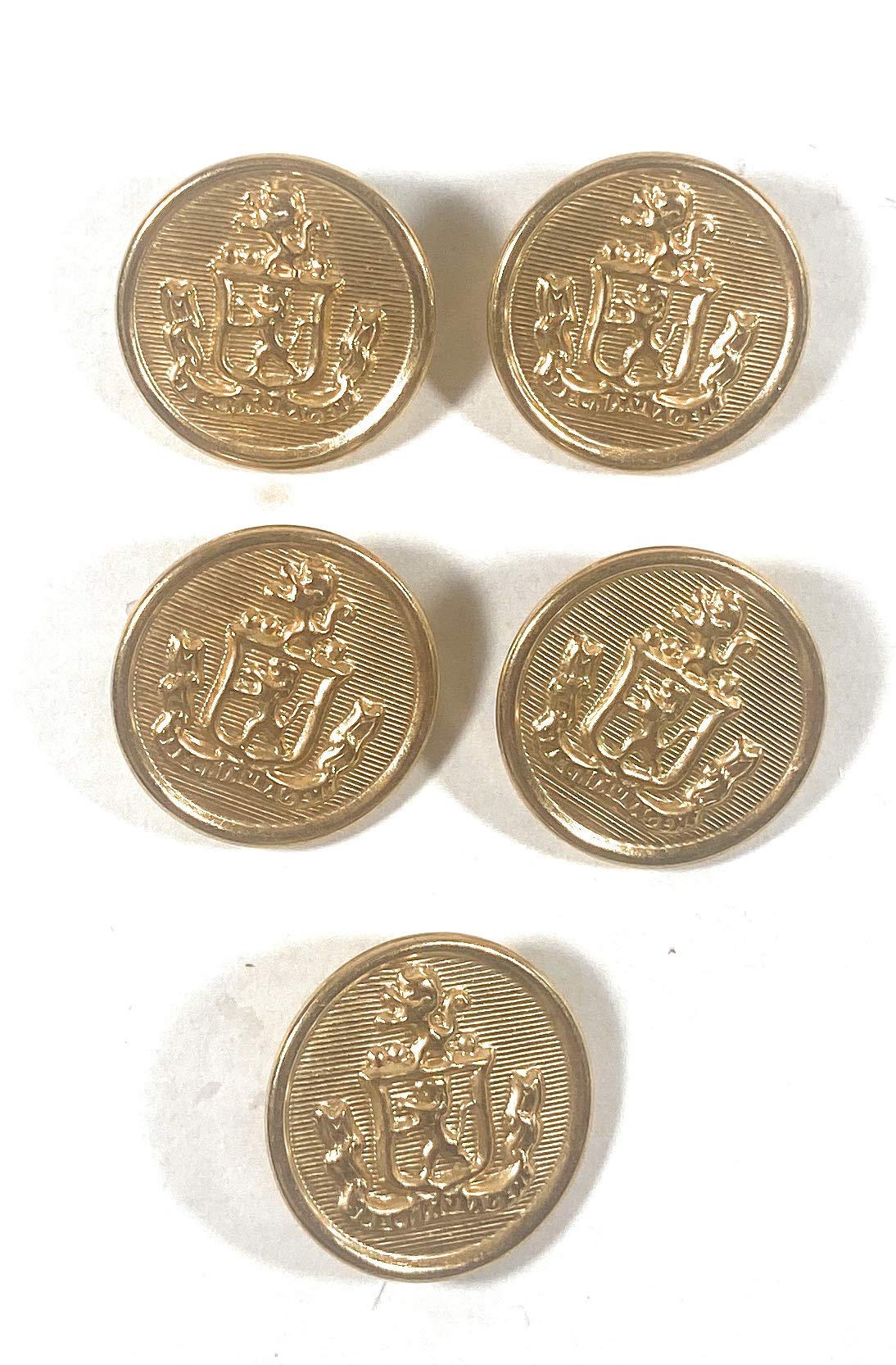 Shela DesignCrest Gold Buttons Set for,Blazer, Uniform, Military, Dress,Coats and Sport Coats 13pc. (5 pc.3/4'' inch (19mm))