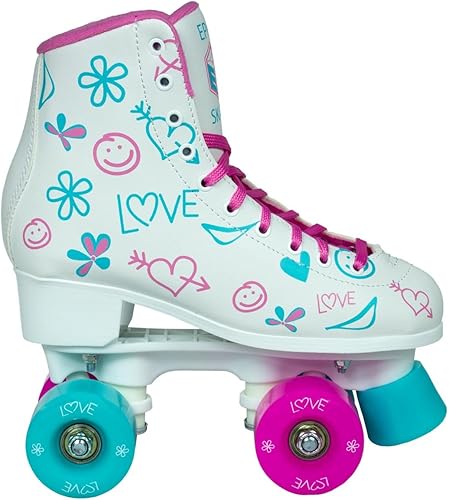 Miniatura 6 de Epic Frost patines de alta calidad para interiorexterior Quad Roller con 2 pr de cordones (rosa y azul) - Niños