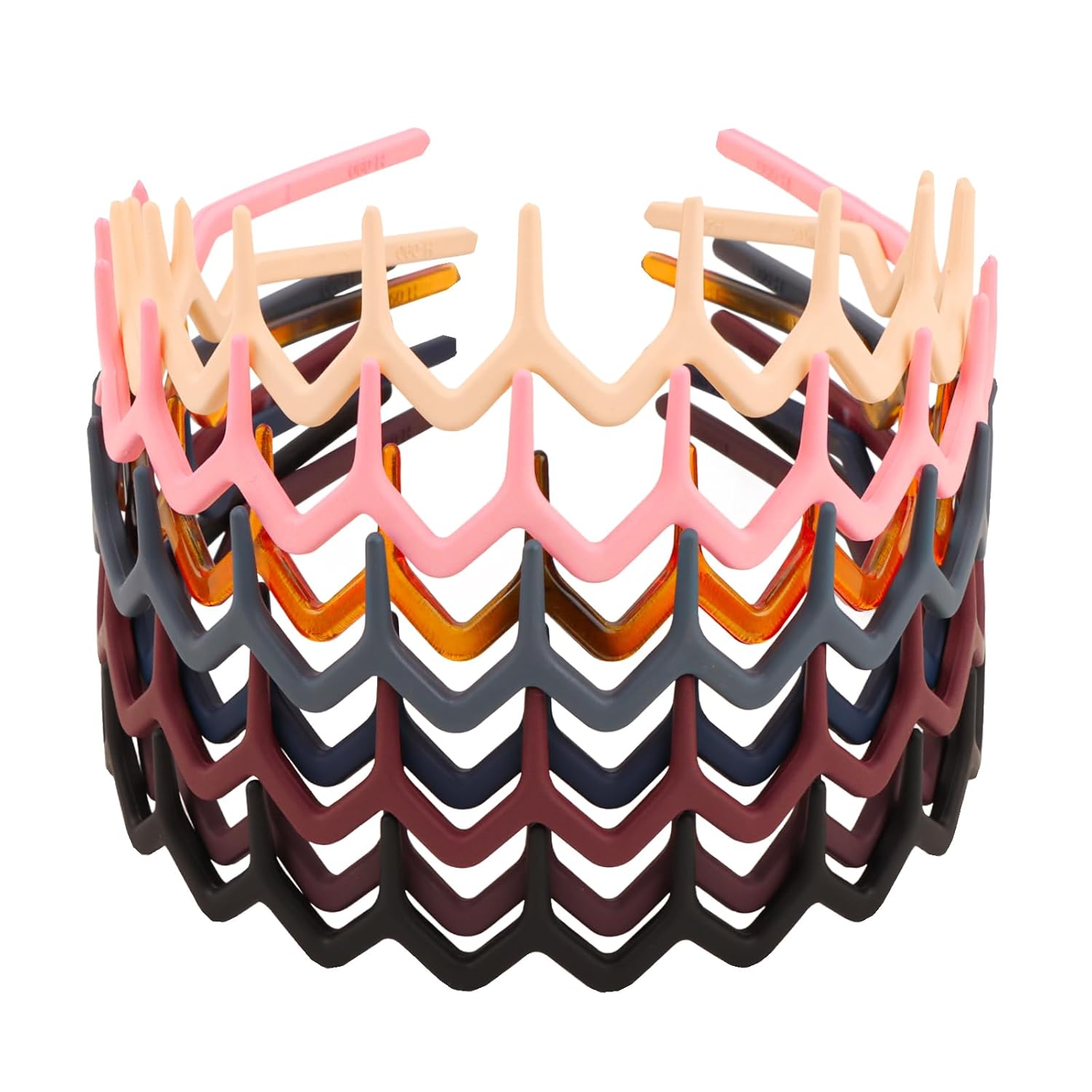 Canitor 8 Pieces Zig Zag Headbands Gifts for Women Teen Girls 90s Outfits Fashion Hair Accessories Trendy Zigzag Hair Bands for Women's Hair Thin Wave Teeth Comb Head Bands