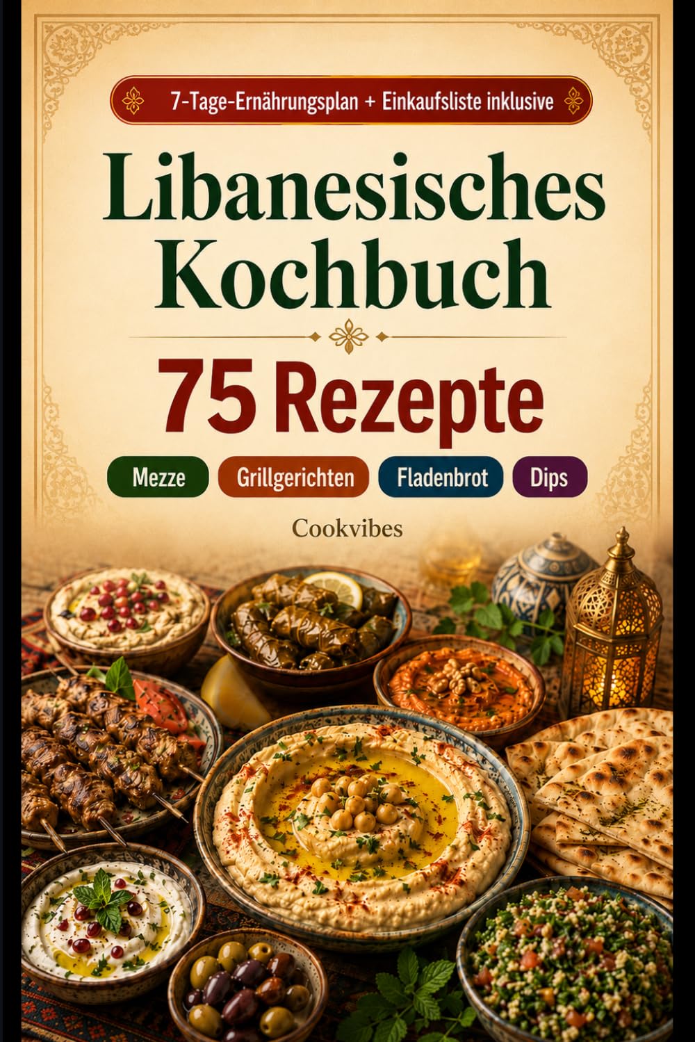 Libanesisches Kochbuch: 75 traditionelle libanesische Rezepte einfach gemacht für Anfänger, mit Mezze, Grillgerichten, Fladenbroten, Salaten, Dips und Familiengerichten