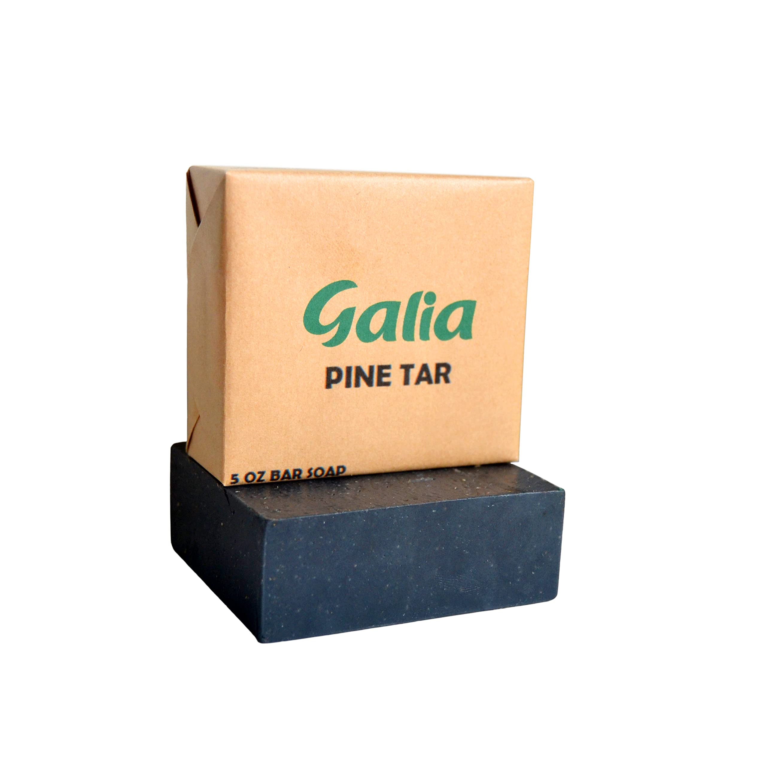Galia, Pine Tar Soap - With Natural Scrub Exfoliation - Handmade in U.S.A - 5 OZ