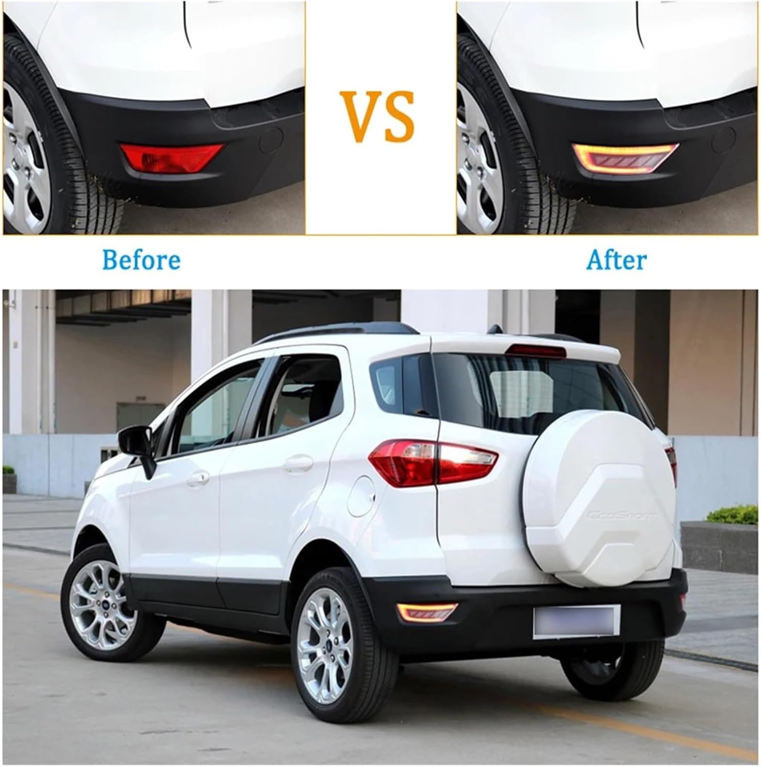 2Pcs L Rear Bumper Reflector Light | Compatible With Ford Kuga Focus 2 MK2 Hatchback Ecosport Escape 2009-2020 Rear Signal Fog Lamp