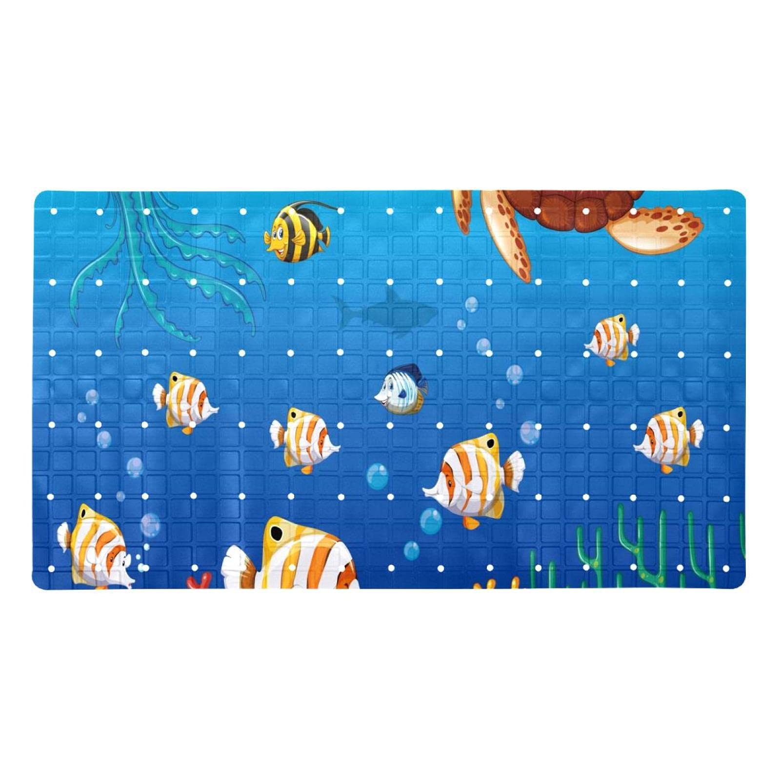Tapis de bain antidérapant en PVC avec trous de drainage et ventouses