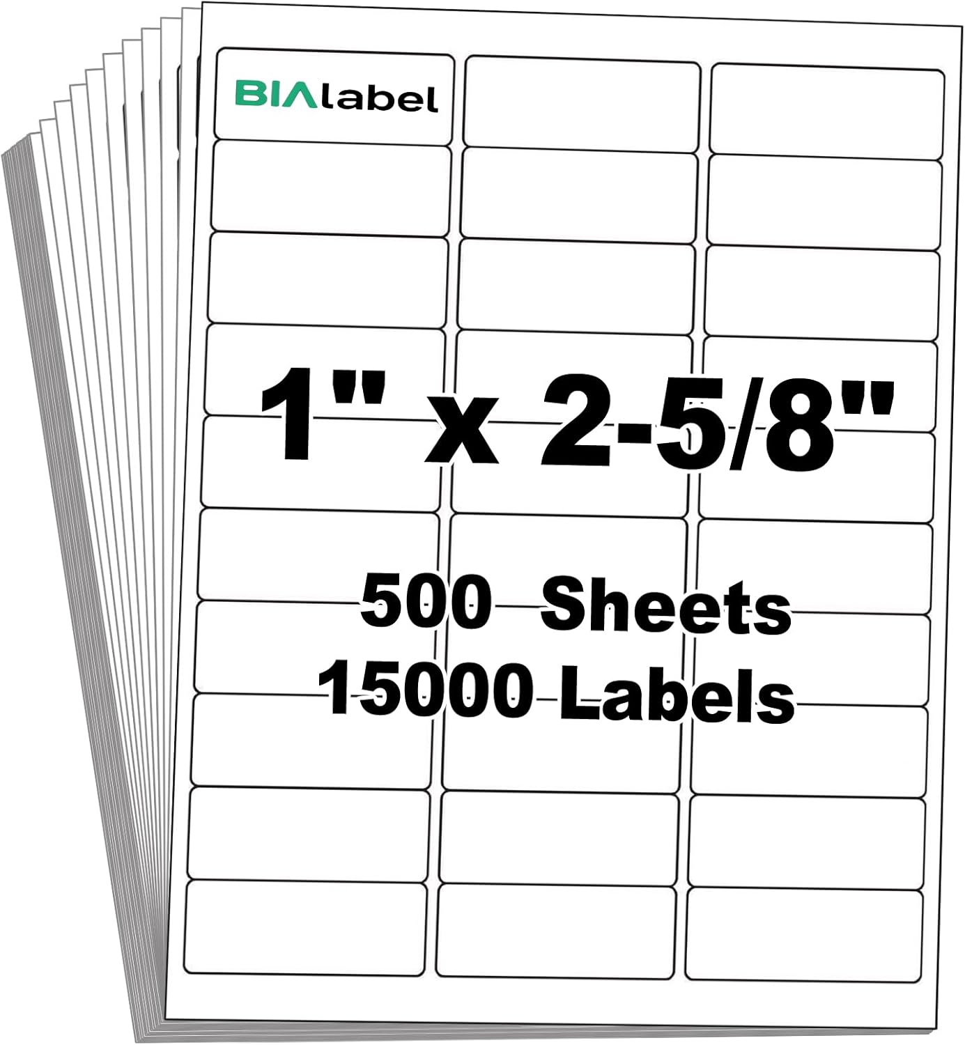 3000 Labels 30-Up 1" x2-5/8 Shipping Address Barcode Labels for Laser & Inkjet Printers, 100 Sheets, White, Permanent Adhesive (Bright White, 2"x4" - 25)