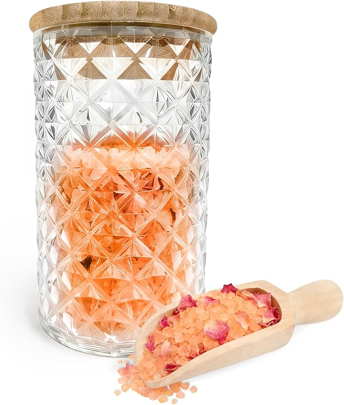 1200ML/42OZ Acrylic Bath Salt Jar, Clear Bath Salt Container with