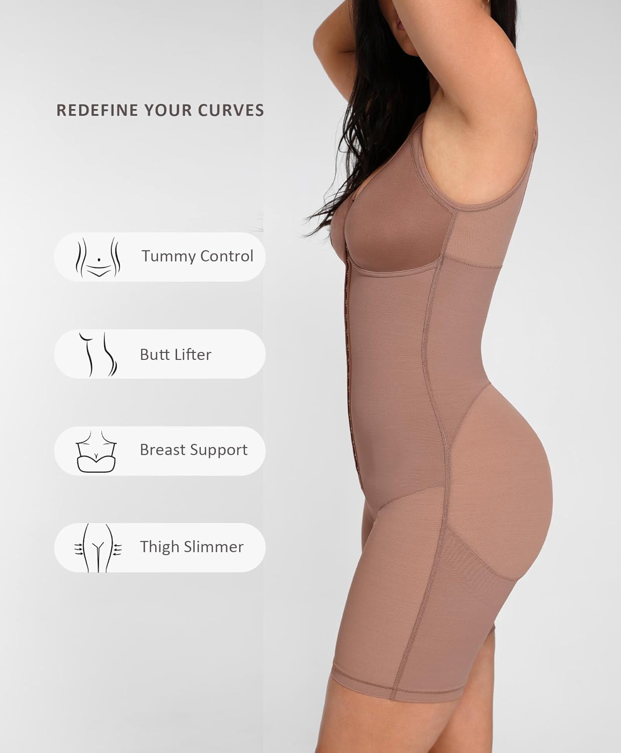 FeelinGirl Fajas Colombianas Shapewear for Women Tummy Control Post Surgery Full Body Shaper Butt Lifter with Zipper Crotch - Image 5
