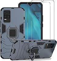 Vista 1 de ZMONE - Funda protectora para VIVO V21e 4G / vivo Y73 2021 con protector de pantalla de vidrio (paquete de 2) resistente de doble capa de grado