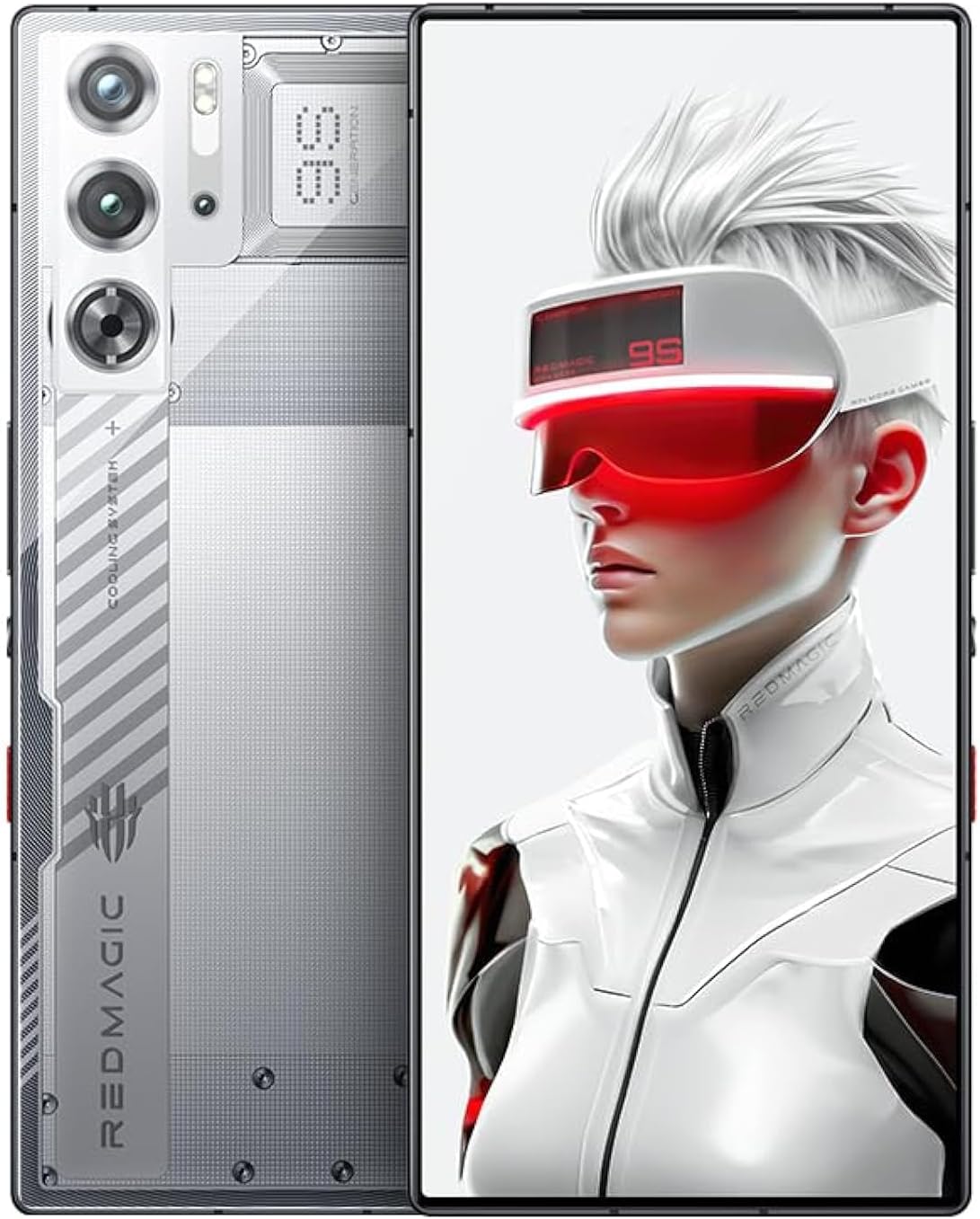 REDMAGIC 9S Pro 120Hz Gaming Phone, 5G Android Smartphone, 16GB RAM+512GB ROM, Snapdragon 8 Gen 3, 6.8" AMOLED Full Screen, FHD+, 50MP Camera, Dual-Sim, Unlocked Mobile Phone Silver