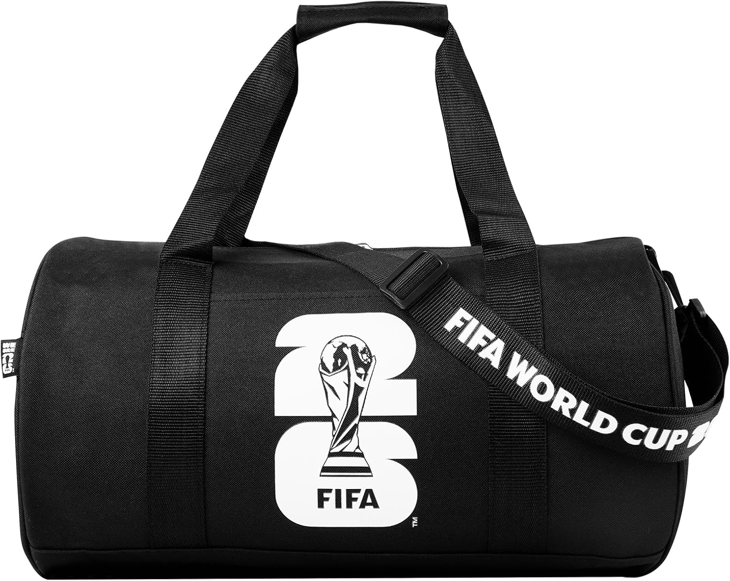 2026 FIFA World Cup Officially Licensed Gym Bag for Women & Men, Large Duffle Bag for Travel, Sports, Workout, Black(World Cup Icon Design)