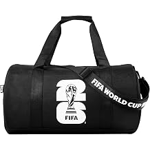 FIFA World Cup 2026 Officially Licensed Gym Bag for Women & Men, Large Duffle Bag for Travel, Sports, Workout, BlackWorld Cup Icon Design