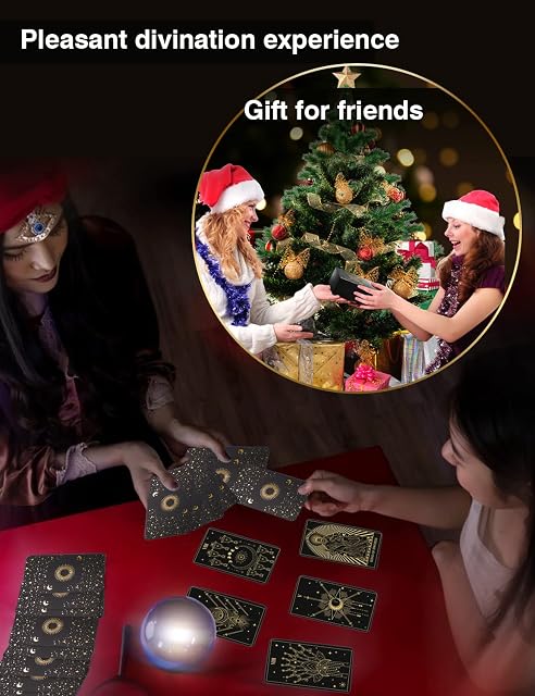 Foto 6 de 6 de WJPC Cartas del tarot con lámina dorada y caja de regalo para principiantes y expertos. Barajas de tarot…