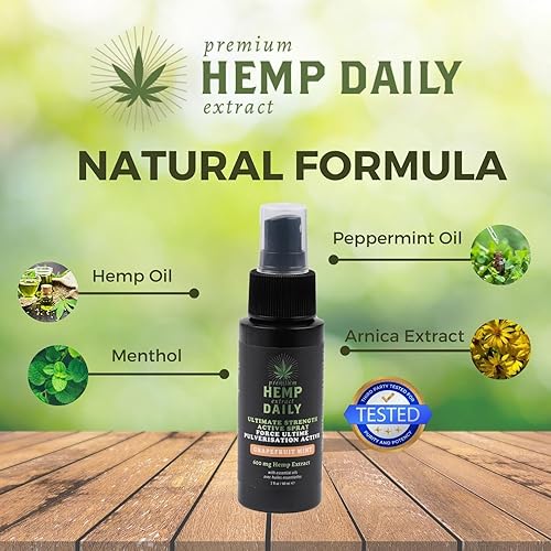 Miniatura 5 de Earthly Body Hemp Daily Ultimate Strength Active Spray  Espray de cáñamo para músculos, articulaciones, espalda y rodilla con aceites esenciales,