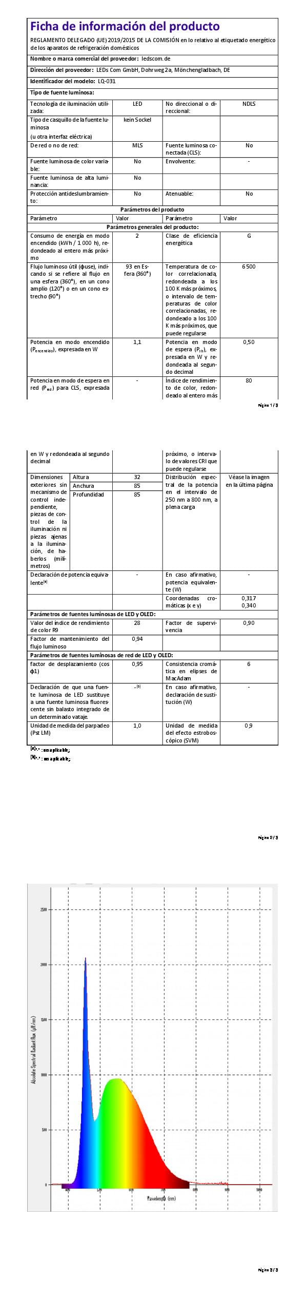 ledscom.de 8x LED Treppenlicht/Wandeinbauleuchte FEX für innen und außen, rund, 85mm Ø, kaltweiß