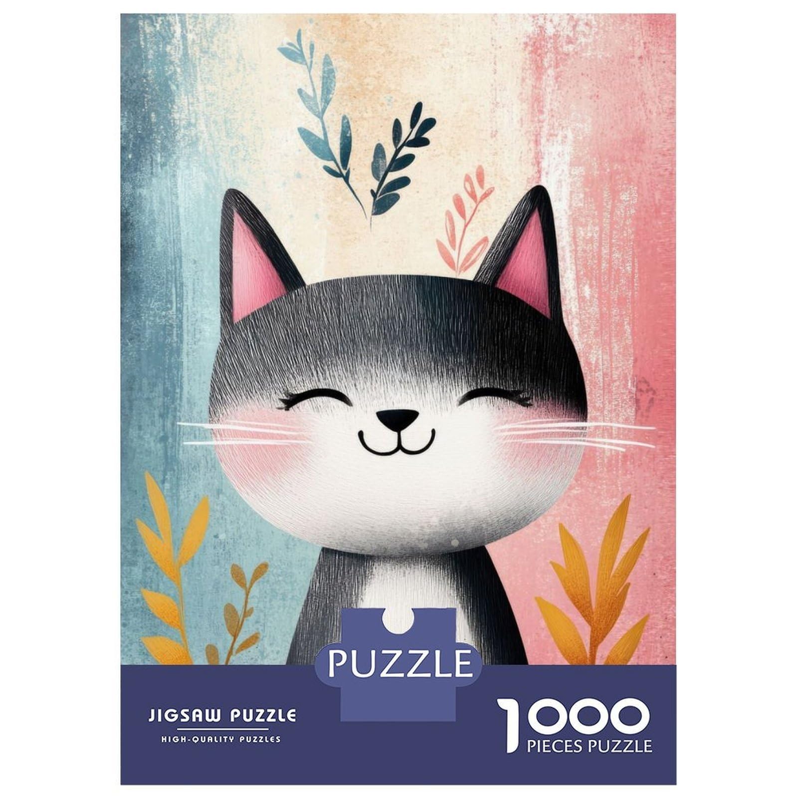 Rompecabezas de 1000 piezas Joyful Kitten, juego de lógica de 52x38cm para adultos 8