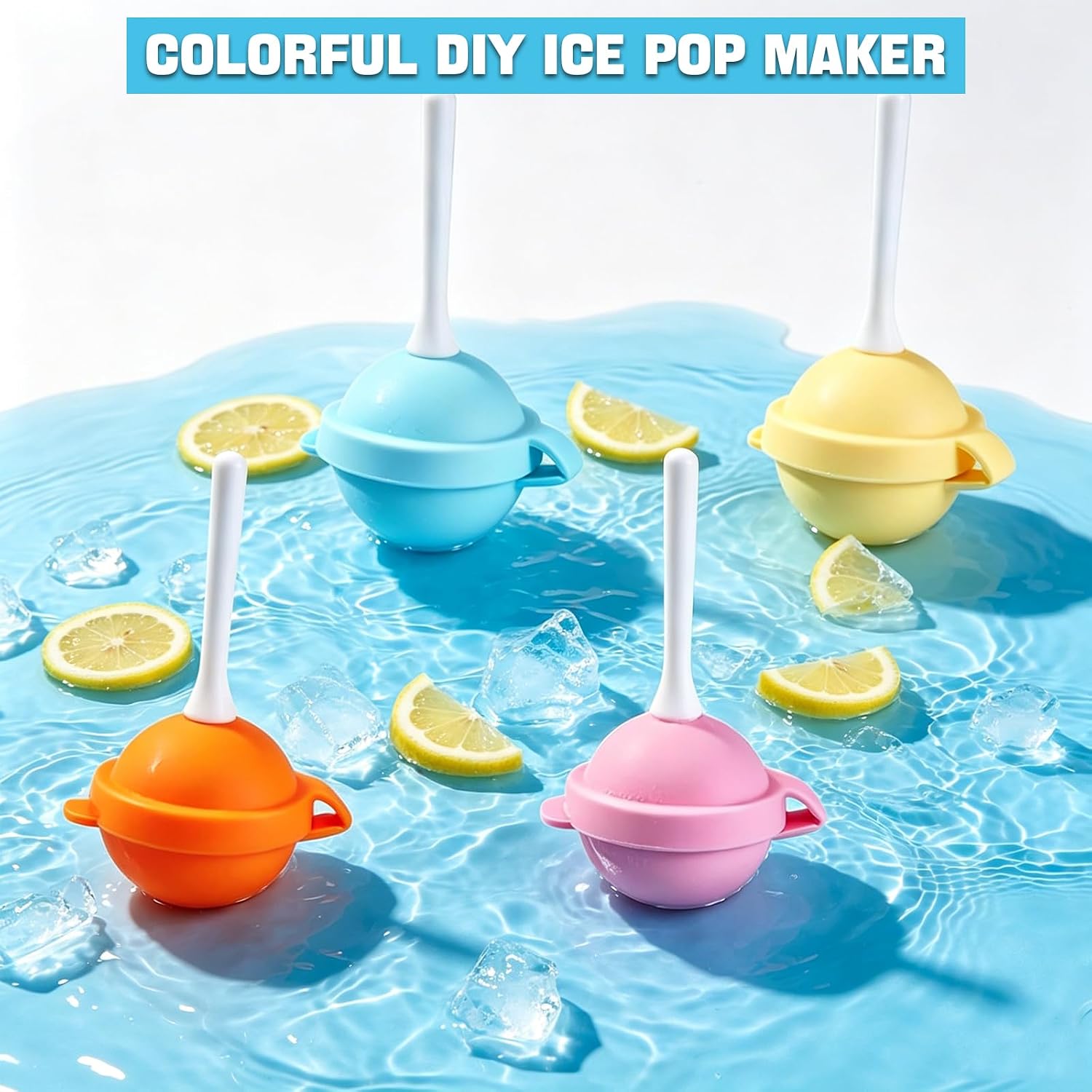 8PCS Silicone Lollipop Molds, Popsicle Ice Pop Maker with Funnel