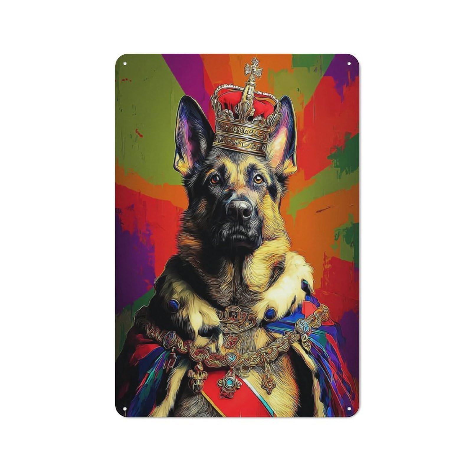 Retro Royal Canine Majesty Portrait -2 Metal Sign 30x20cm, Classic Pub Decor for Cafe, Pub, Workshop Or Home Bar, for Casual British Interiors