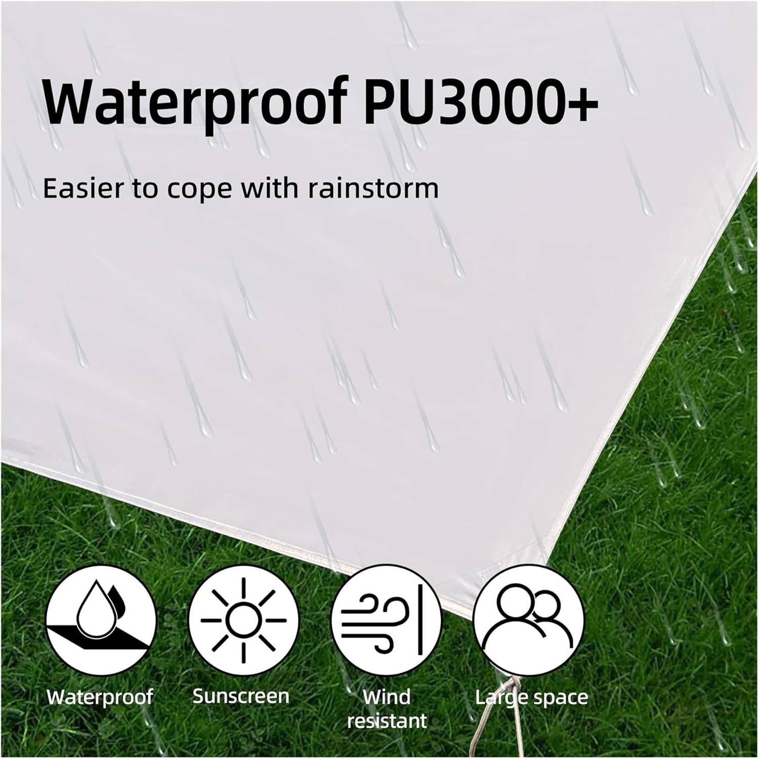 Compatible for Camping Tarp, Beach Sun Shade Windproof Design, Larger Shelter Portable Tent Cover(Chocolate,3 * 4M)