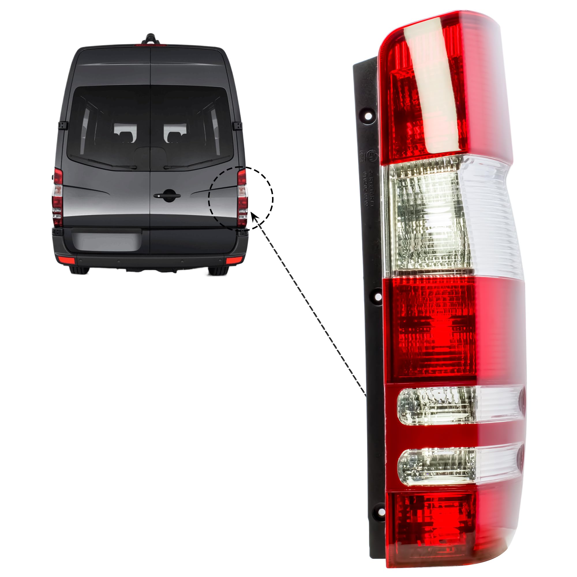 LONGLING Feu arrière droit pour Mercedes Sprinter W906 2006-2018