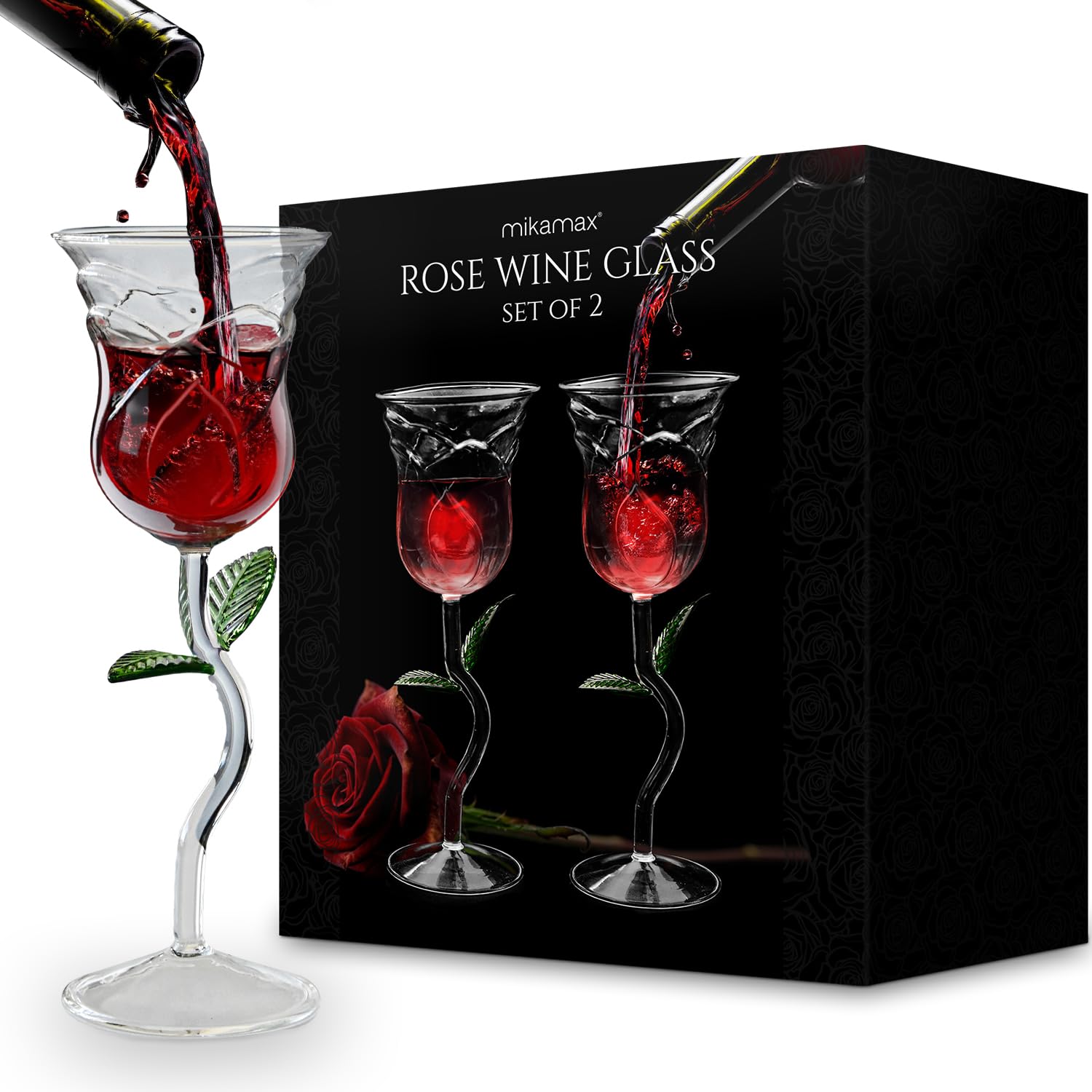 Rozen Wijnglazen - Rose Wine Glass Set Nu Voor Maar € 18,95 Bij Rozen Wijnglazen - Rose Wine Glass Set Nu Voor Maar € 18,95 Bij