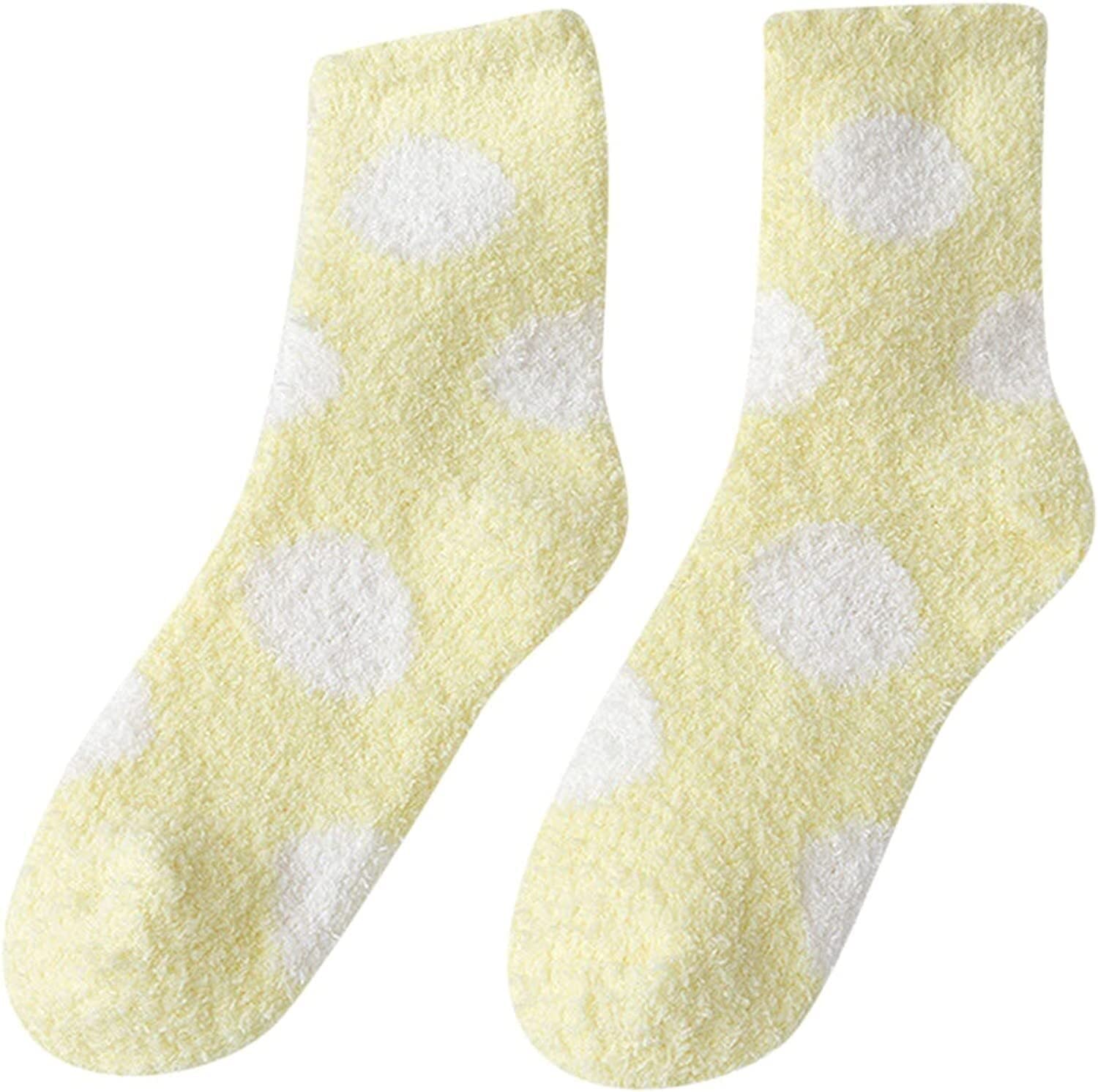 Wintersocken Socken 12 Paar Winter-Damen-Thermosocken, Süßes Tupfenmuster, Flauschig, Super Weich, Warm Und Gemütlich Thermosocken (Color : G, Size : One Size)