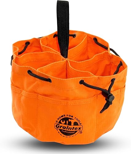 Graintex GB2890 - Bolsa de agarre color naranja, lona Rip-stop de 18 bolsillos con cierre de cordón