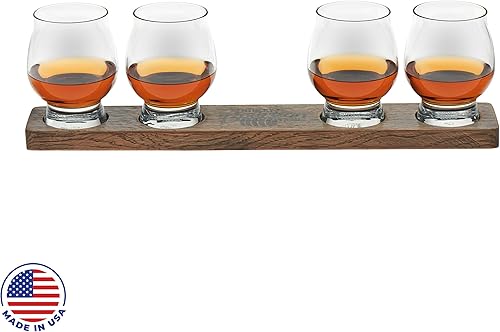Miniatura 7 de Libbey Signature Kentucky Bourbon Trail - Juego de 4 vasos de whisky Bourbon con paleta de madera, lujoso, juego de vasos de bourbon