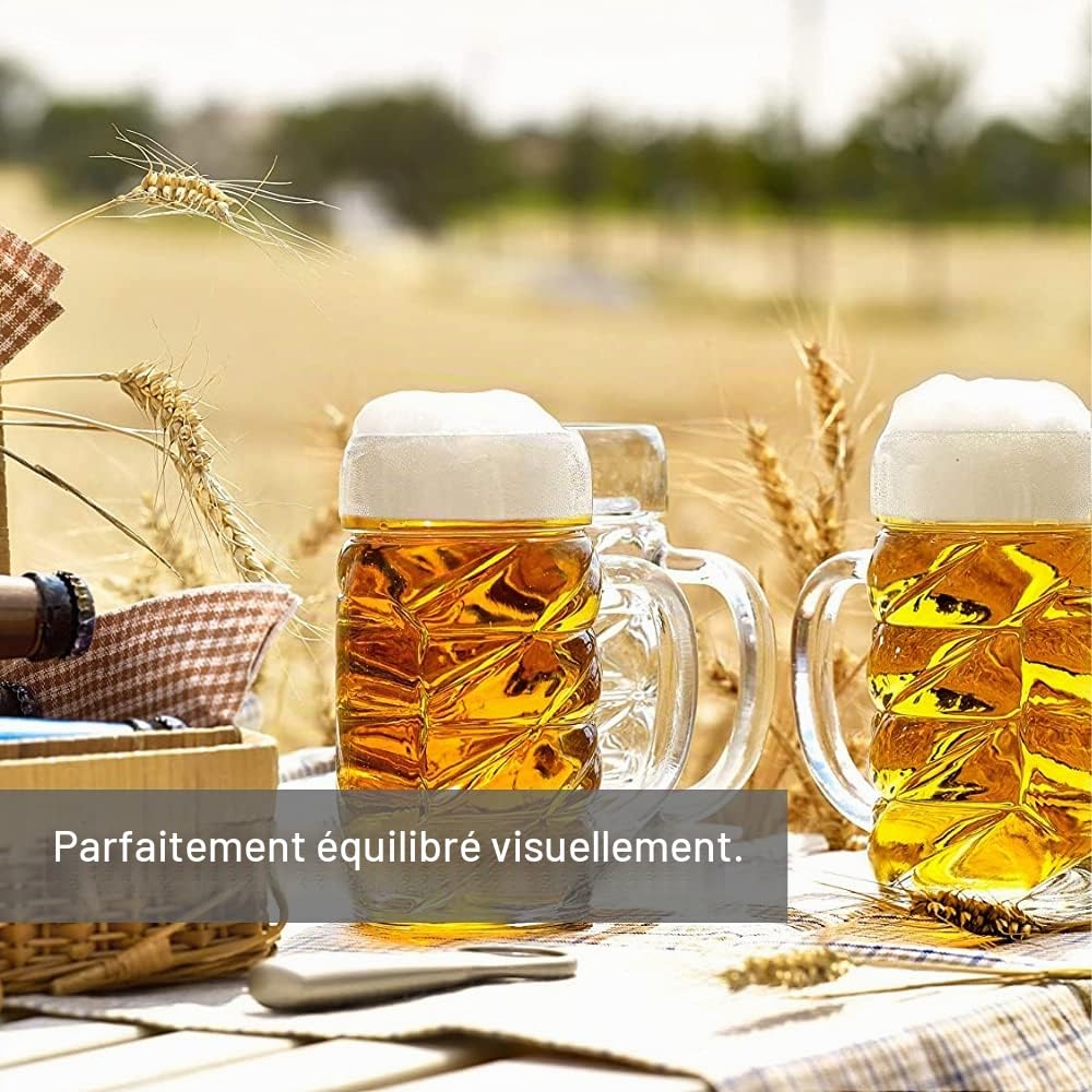 Stölzle Lausitz 5210052 Lot de 6 chopes à bière de la collection Kaiser 500 ml Passe au lave-vaisselle Dimensions : hauteur 13,4 cm Diamètre extérieur 9,5 cm