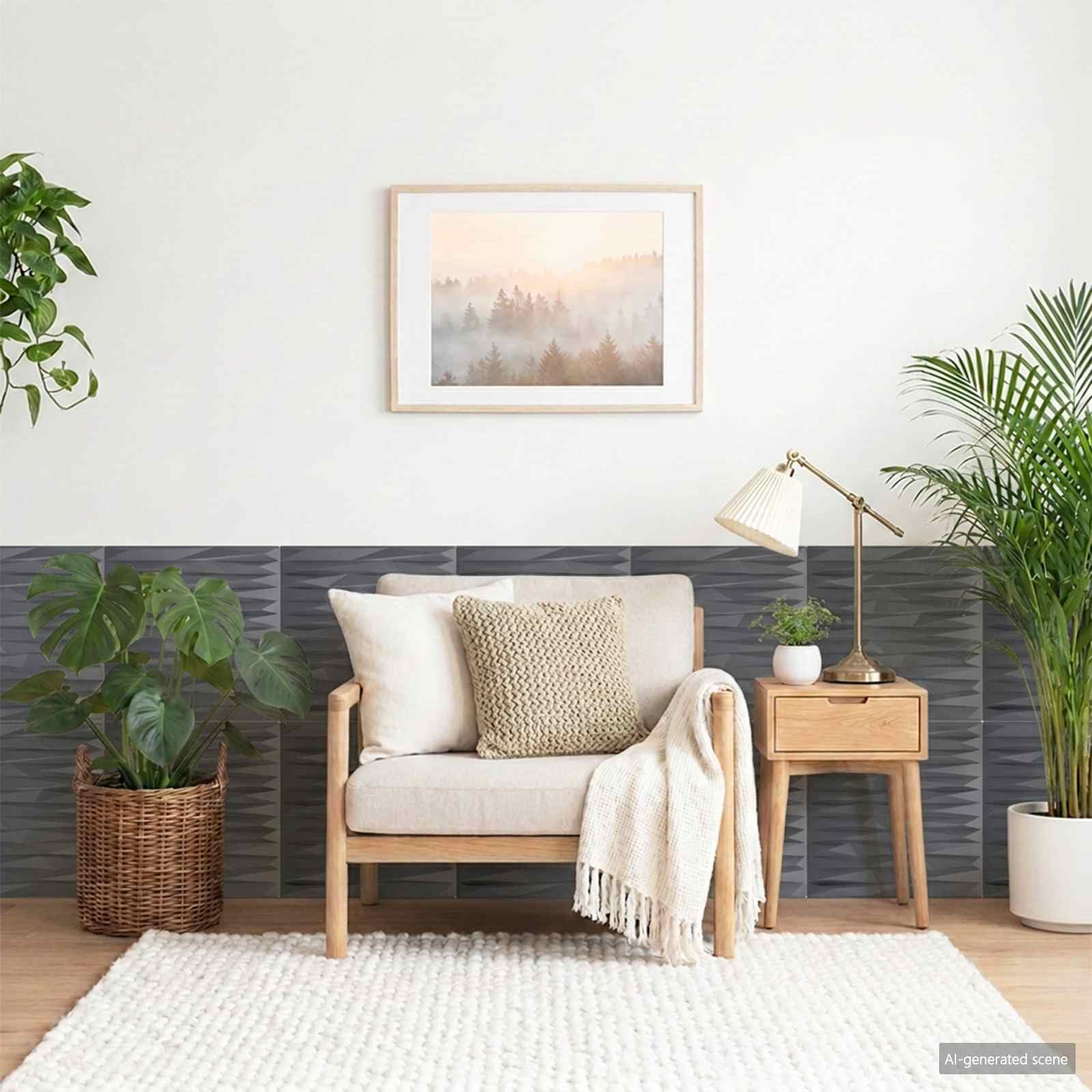 XPS - Paneles de pared (48 unidades, 50 x 50 cm), color gris