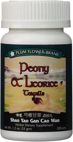 Teteras de peonía y regaliz (Shao Yao Gan Cao Wan), 200 ct, Plum Flower
