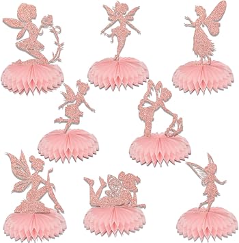 8 Pcs Fairy Honeycomb Centerpieces - Fairy Centerpieces for Tables - Fairy Birthday Party Decorations